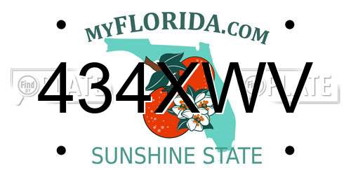 434XWV Florida License Plate