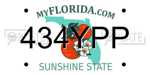 434YPP Florida License Plate