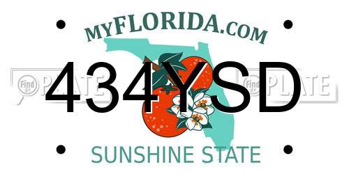 434YSD Florida License Plate