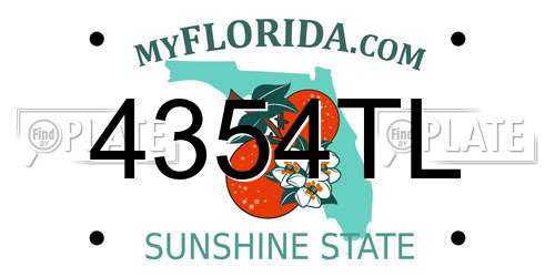 4354TL Florida License Plate