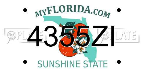 4355ZI Florida License Plate