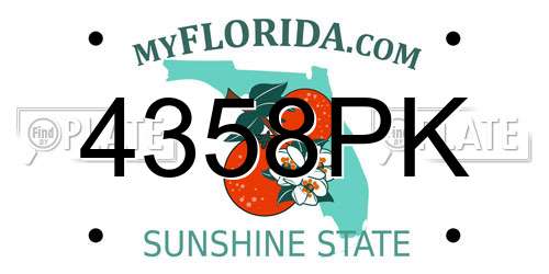 4358PK Florida License Plate
