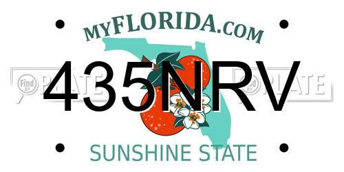435NRV Florida License Plate