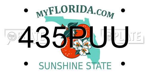 435PUU Florida License Plate