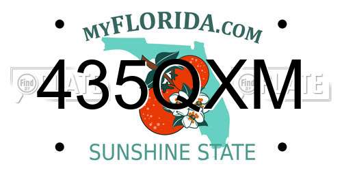 435QXM Florida License Plate
