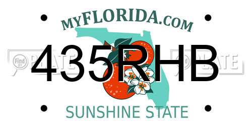 435RHB Florida License Plate