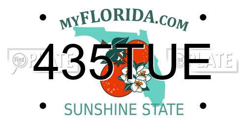 435TUE Florida License Plate