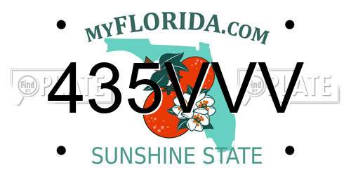 435VVV Florida License Plate