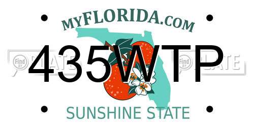 435WTP Florida License Plate