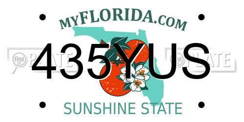435YUS Florida License Plate