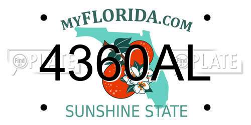 4360AL Florida License Plate