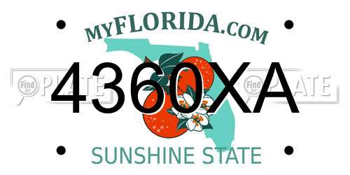 4360XA Florida License Plate