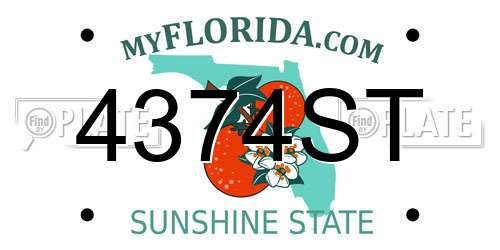 4374ST Florida License Plate