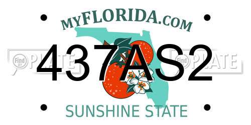 437AS2 Florida License Plate