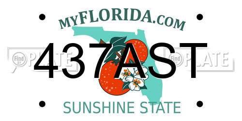 437AST Florida License Plate