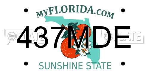 437MDE Florida License Plate