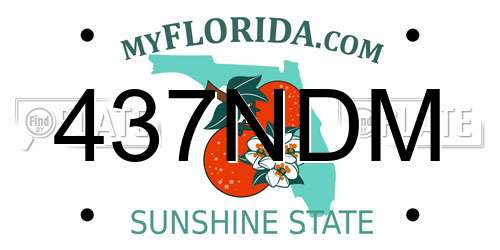 437NDM Florida License Plate