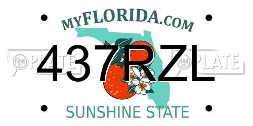 437RZL Florida License Plate