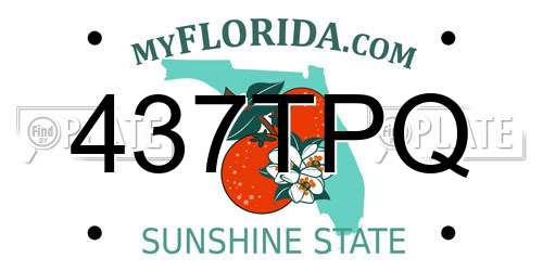 437TPQ Florida License Plate