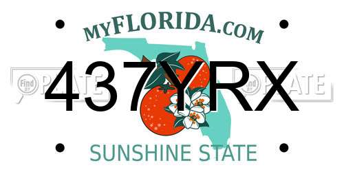 437YRX Florida License Plate