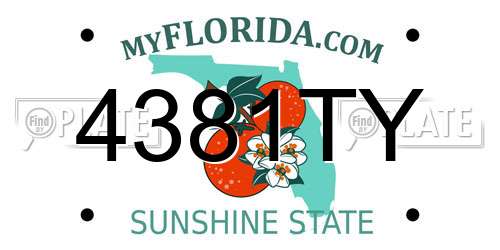 4381TY Florida License Plate