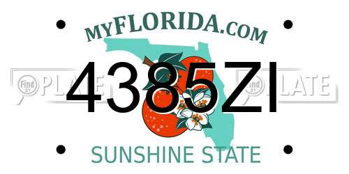 4385ZI Florida License Plate