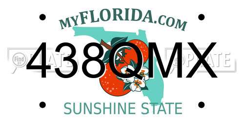 438QMX Florida License Plate