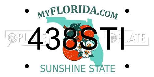 438STI Florida License Plate