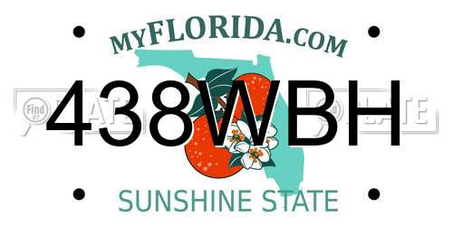 438WBH Florida License Plate