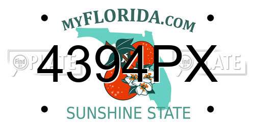 4394PX Florida License Plate