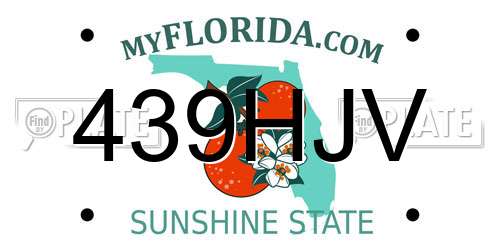439HJV Florida License Plate