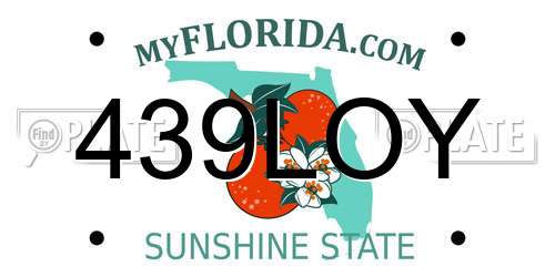 439LOY Florida License Plate