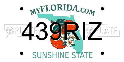 439RIZ Florida License Plate