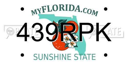 439RPK Florida License Plate