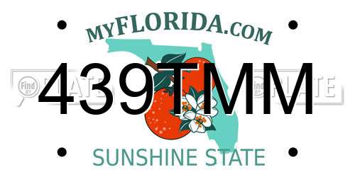 439TMM Florida License Plate