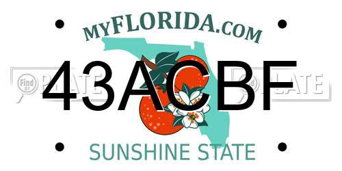 43ACBF Florida License Plate