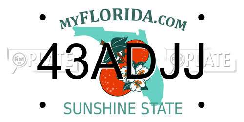 43ADJJ Florida License Plate