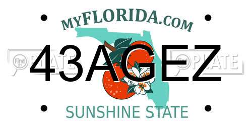 43AGEZ Florida License Plate