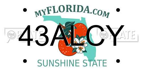 43ALCY Florida License Plate