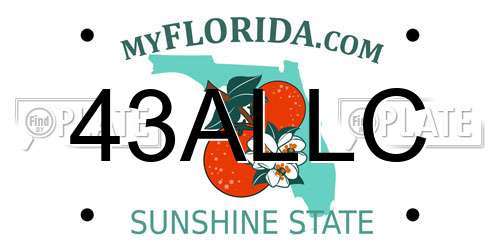 43ALLC Florida License Plate