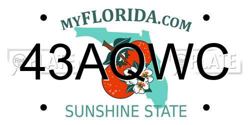 43AQWC Florida License Plate