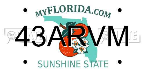 43ARVM Florida License Plate