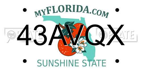 43AVQX Florida License Plate
