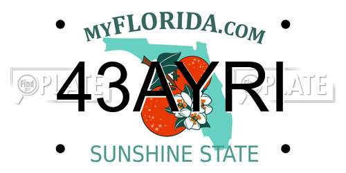 43AYRI Florida License Plate