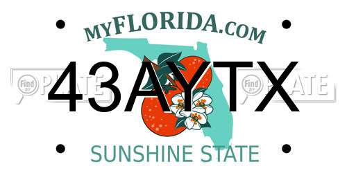 43AYTX Florida License Plate