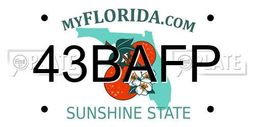 43BAFP Florida License Plate