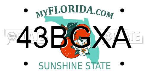 43BGXA Florida License Plate