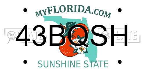 43BQSH Florida License Plate