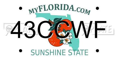 43CCWF Florida License Plate