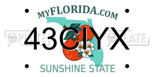 43CIYX Florida License Plate